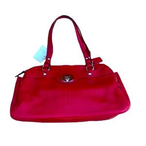 Coach red satchel handbag